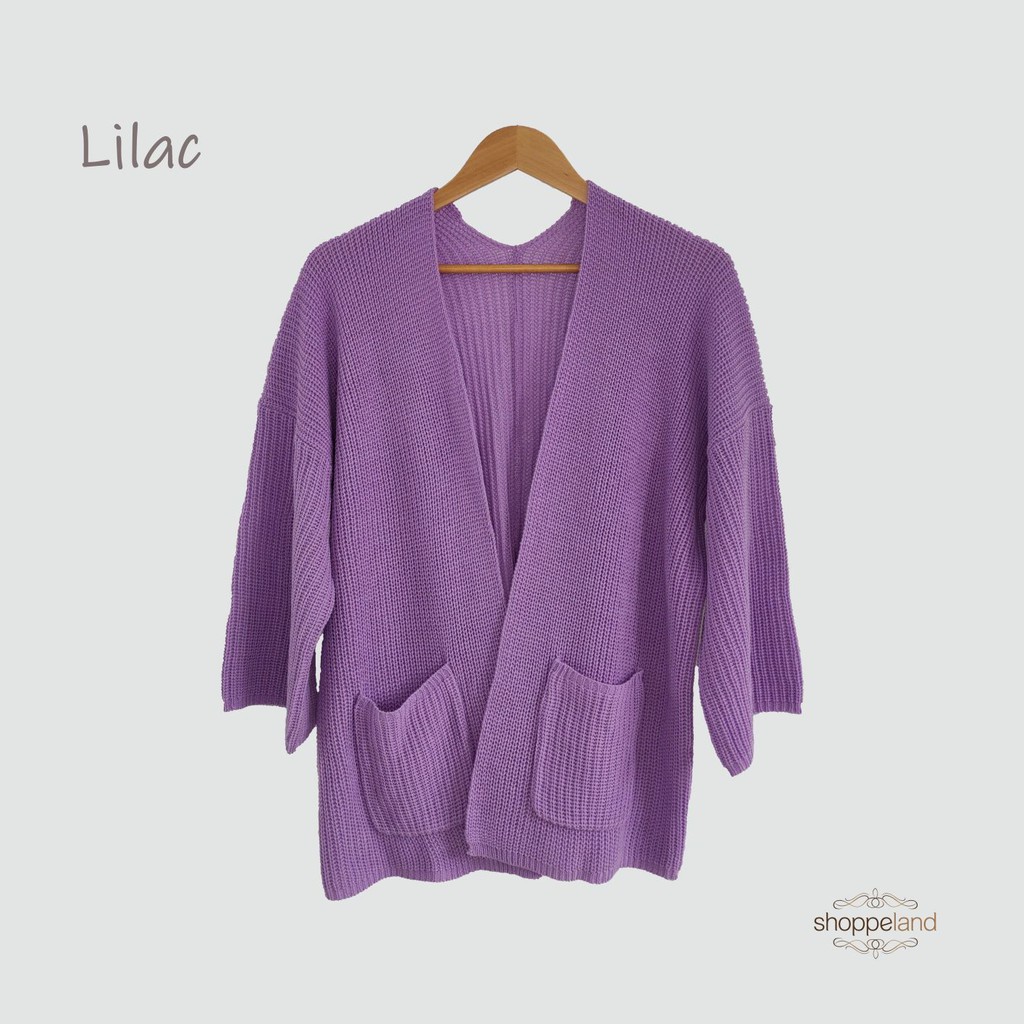 CARDIGAN RAJUT LAVELLA OVERSIZE-Lilac