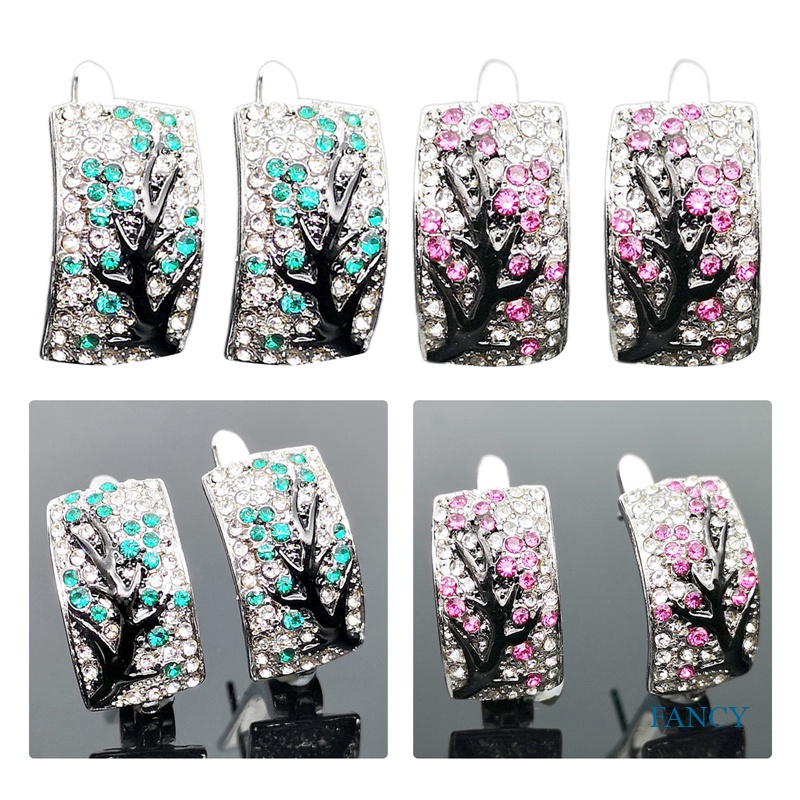 Anting Tusuk Sterling Silver 925 Desain Bunga Enamel Hias Cubic Zircon Handmade Untuk Wanita