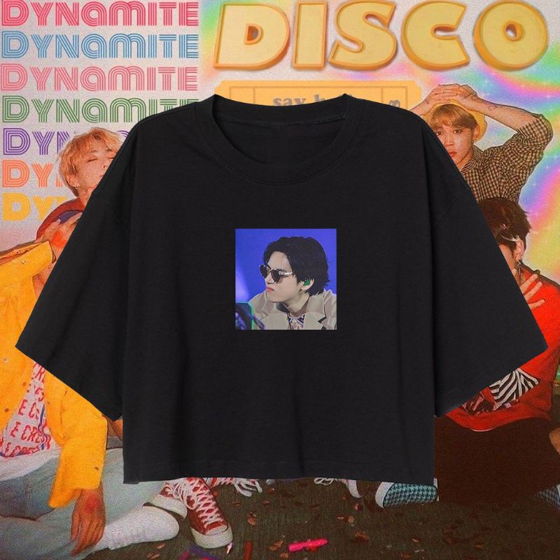 CROP TEE BTS AESTHETIC COLLECTION | BAJU KAOS CROP TOP ARMY KOREA OVERSIZE HITAM WANITA VINTAGE CROP