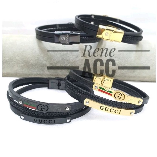 Gelang Tangan pria wanita kulit Bangle