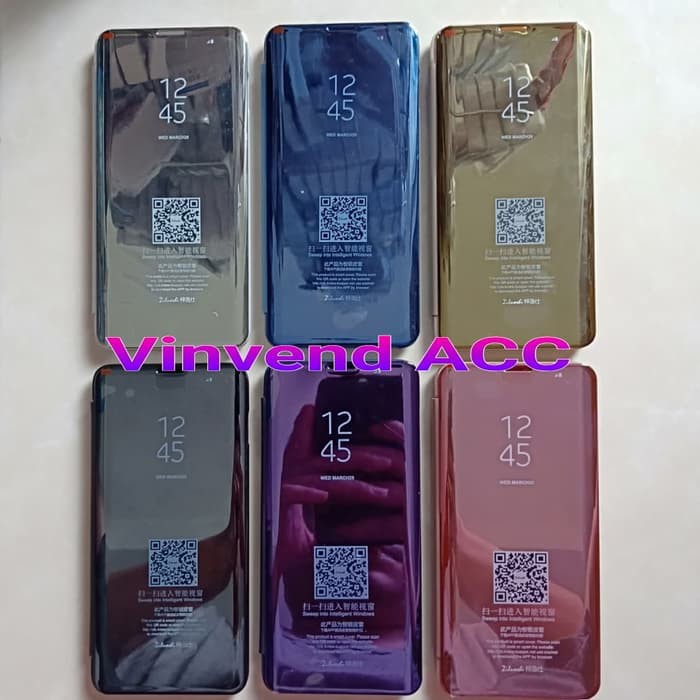 Flip Case Samsung Galaxy A50S Clear View Mirror Standing Cover