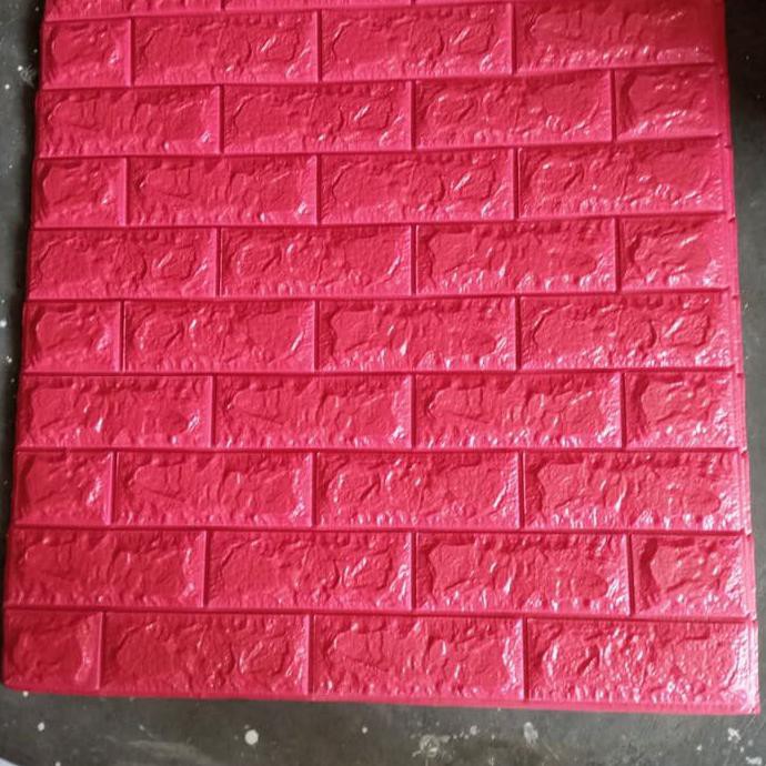 Hadir Wallpaper 3D Brick Foam Pink Fanta Wallpaper Dinding Batu Bata Bergaransi