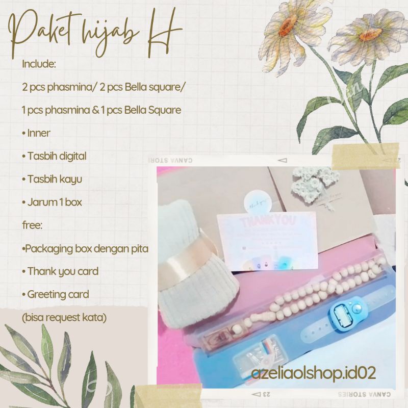 

HAMPERS HIJAB PHASMINA & BELLA SQUARE / HAMPERS HIJAB WANITA / HAMPERS ULANG TAHUN / GIFT BOX BIRTHDAY / HAMPERS WISUDA / HAMPERS MURAH
