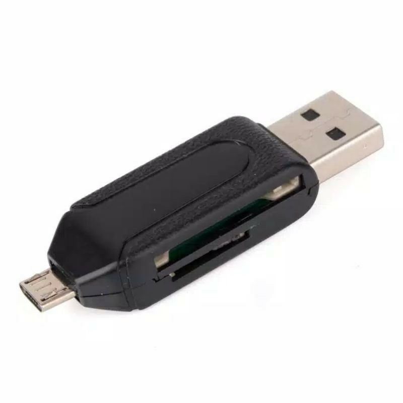 USB OTG + CARD READER MINI 2 IN 1 SLOT MICRO SD MINI SD MICRO USB TRANSFER DATA HP SAMSUNG