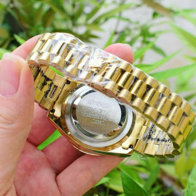 Jam Rolex Pria rantai stainless steel + free gelang (model random)