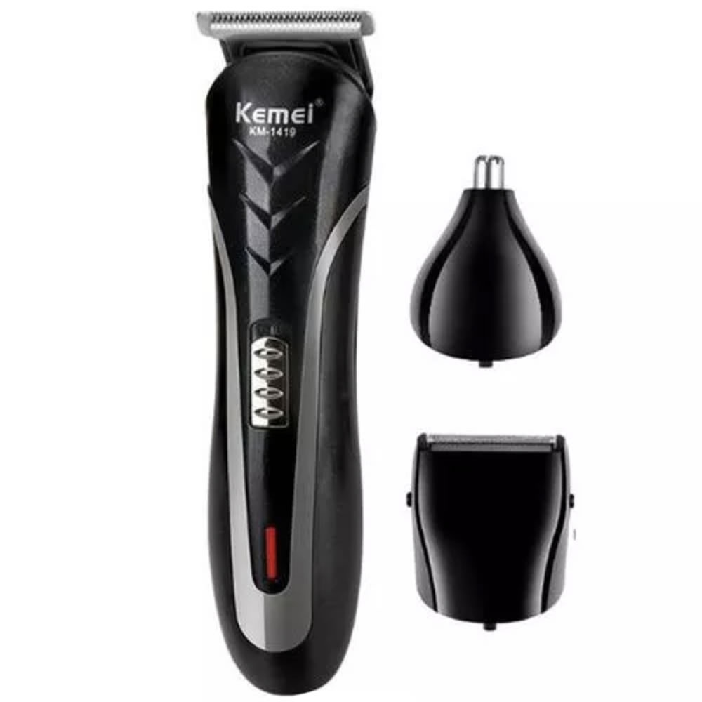 Kemei KM-1419 Alat Cukur Rambut Elektrik Portable Mesin Cukuran Set Pencukur Kumis Jenggot Razor Trimmer Hair Clipper Rechargeable