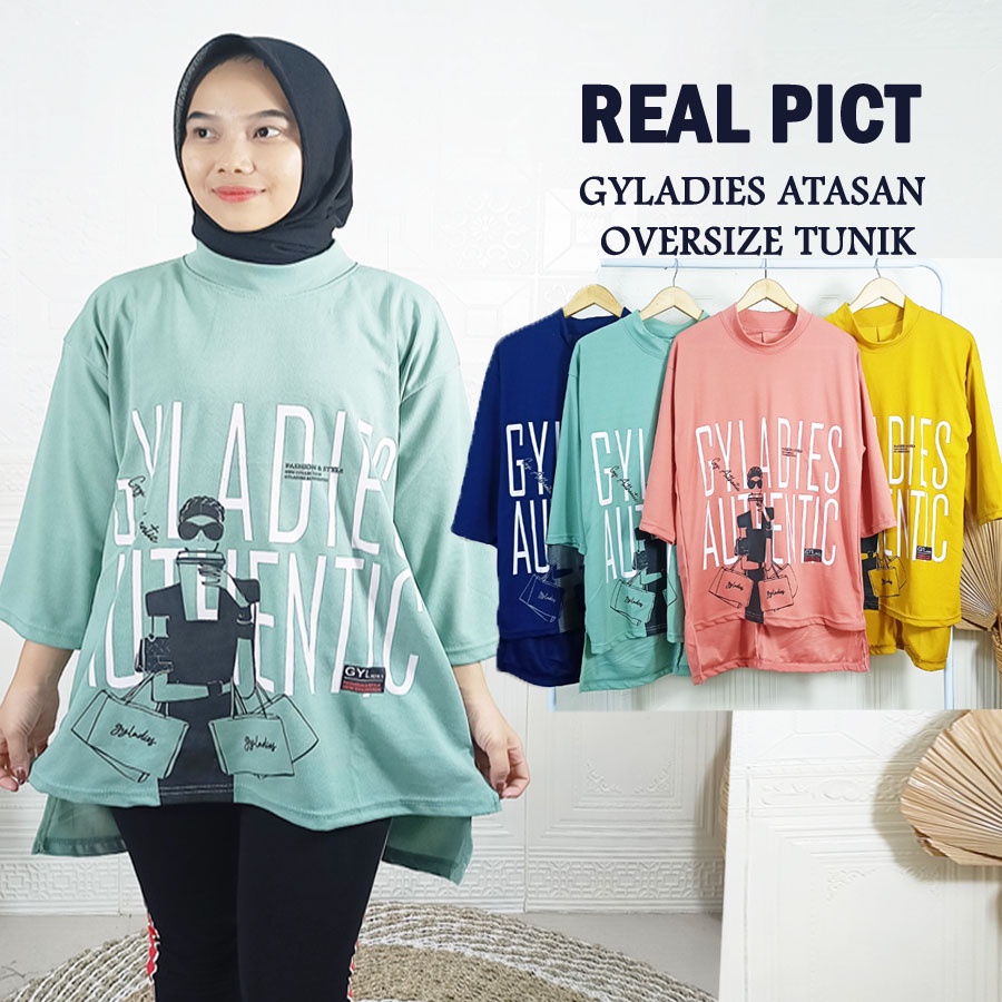 CARLINA GYLADIES ATASAN OVERSIZE TUNIK BLOUSE WANITA