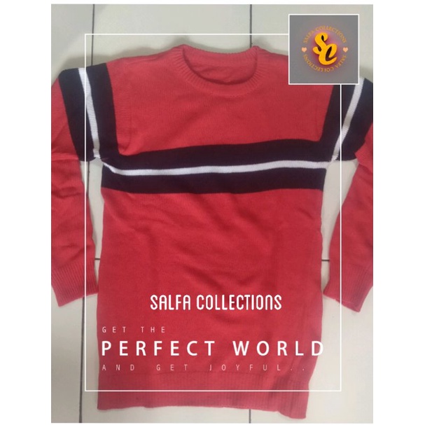 switer rajut pria &amp; wanita,garis plat salfa collections