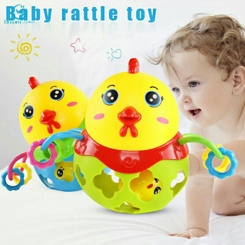 Bayi Soft Teether Rattle Mainan Anak Handbell Gigitan Molar Silikon Baru Lahir