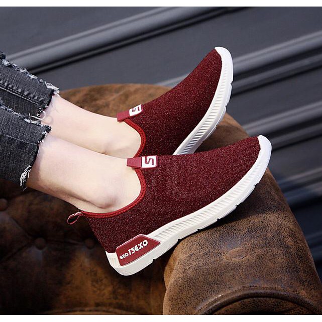 TBIG [COD] Sepatu Slip On S Fashion Sepatu Wanita Kuliah Kerja Santai Sepatu Import