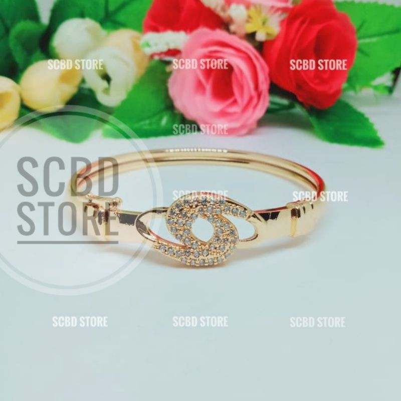 Gelang Bangle Motif Permata Bulat Cantik