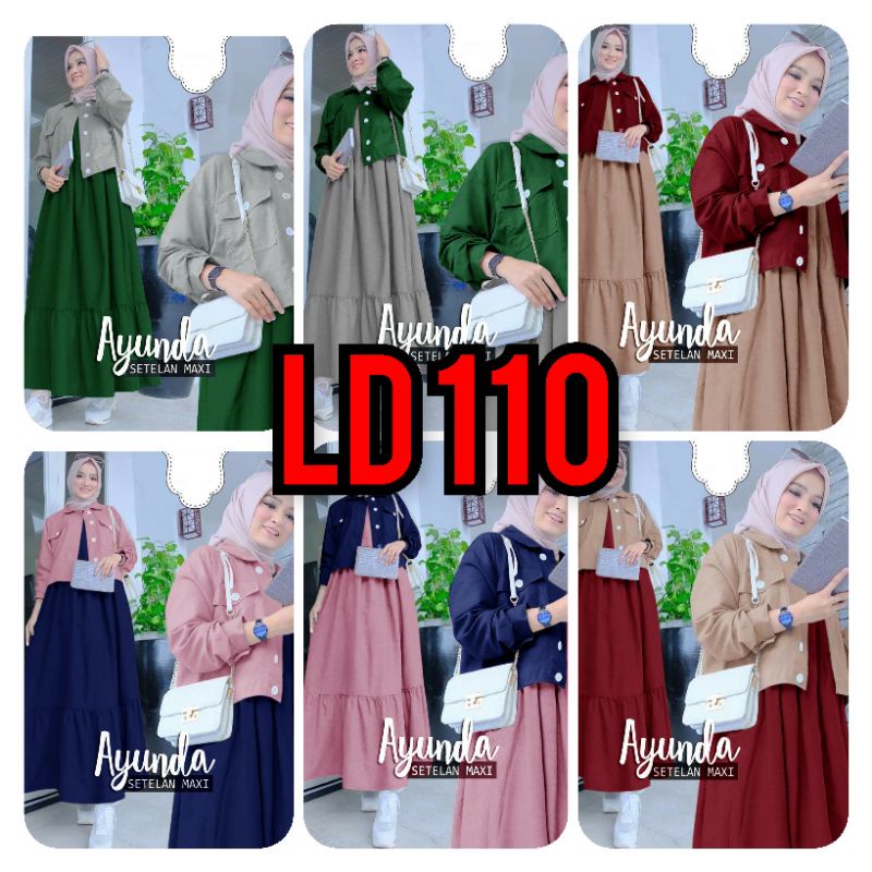 Gamis Syar'i Cantik / Ayunda Set Dress Gamis + Outer Rompi Size XL / Setelan Muslimah - Setelan Wani