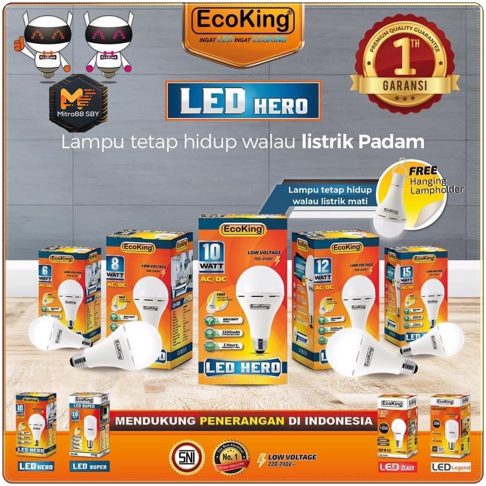 Mitra88sby lampu emergency led bulb hero Ecoking ( emergency lamp led )