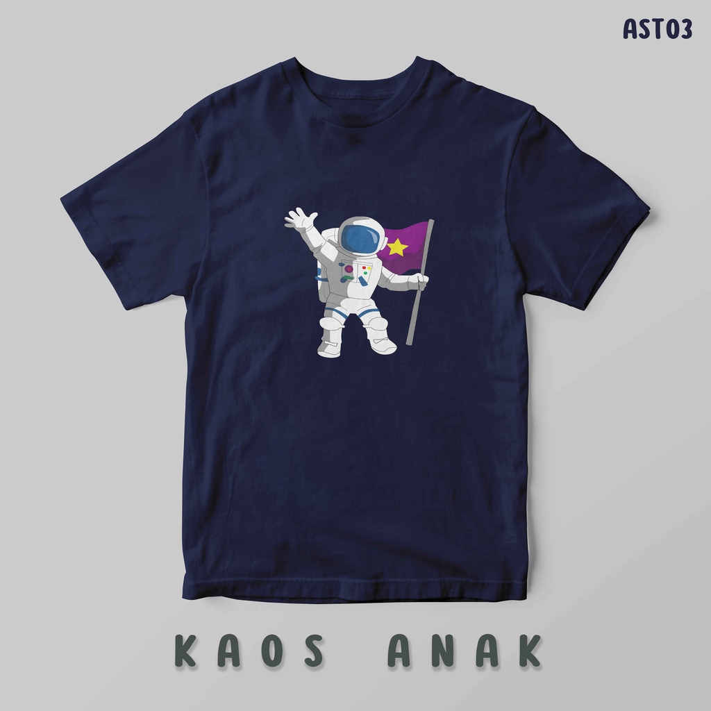 [KAOS ANAK] Astronot oblong custom tshirt laki perempuan boy girl santai rumah  katun cotton best quality