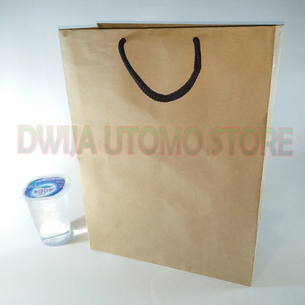 

Paperbag, Paper bag, Tas Kertas polos kraft coklat ukuran 25x10x30