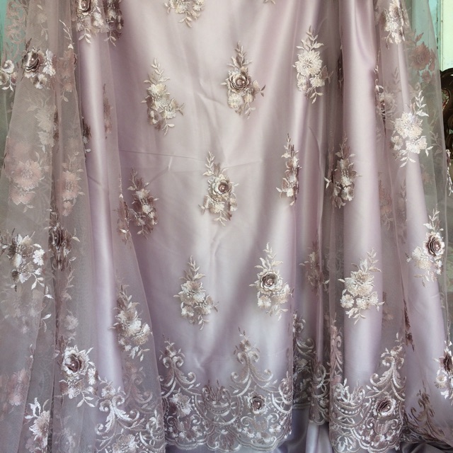 Kain tulle 3d bunga bebas/tile3d/harga permeter 80k