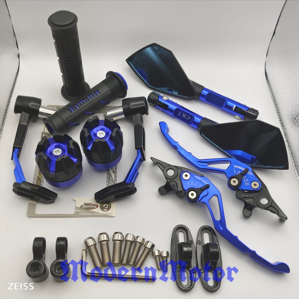 [PAKET 5in1] Spion Tomok V2+Proguard Robot besi+Handle CNC+Grip domino+Jalu as D-Tracker KLX CRF 150 Ninja 250 Ninja R Ninja RR  DTracker CBR 150 Mx-king Vario 160