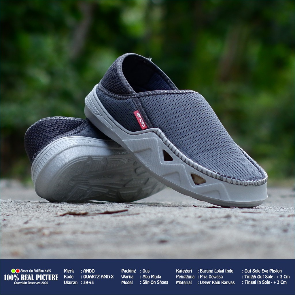 [BISA BAYAR DITEMPAT] SEPATU PRIA SLIP ON ANDO QUARTZ&amp; ANDO BEST 39-43