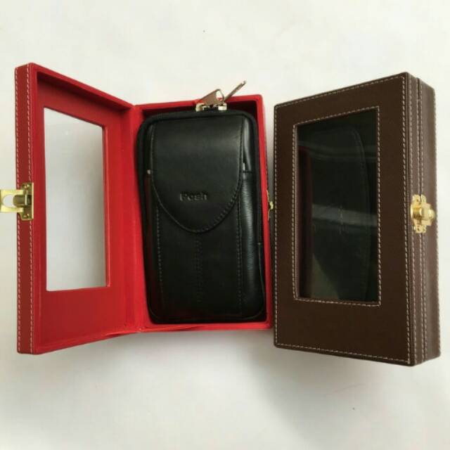Leather sarung kulit 2 handphone ( 5" & 6 " ) pouch