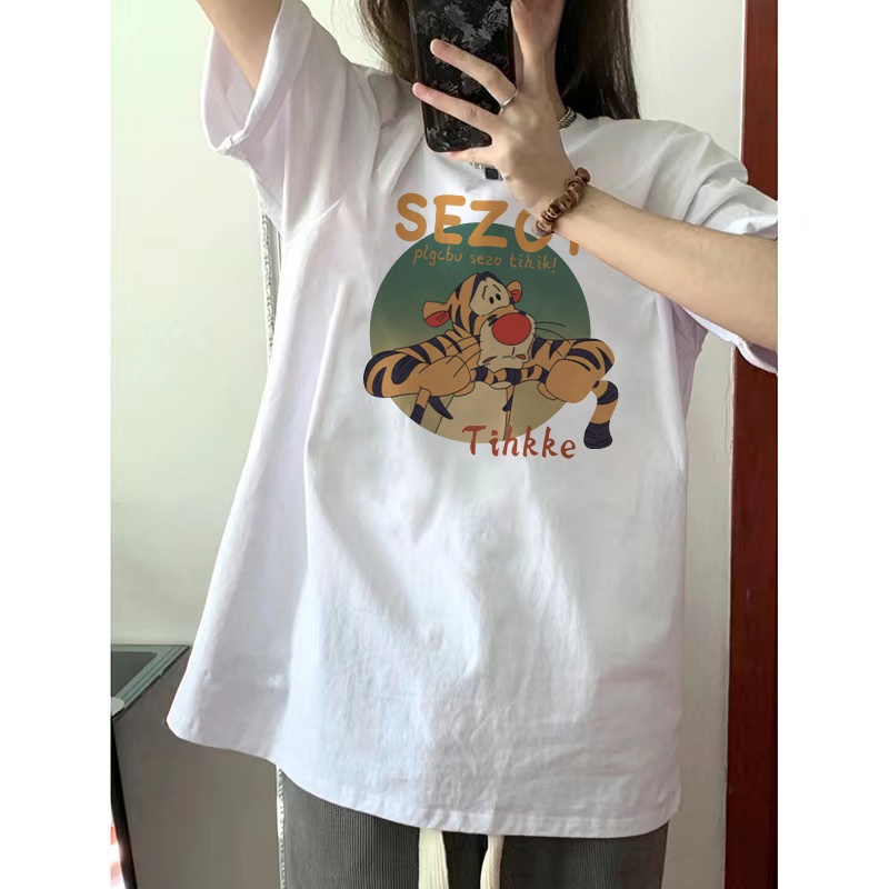 Korean Style Kaos Atasan Wanita Lengan Pendek T-shirt Baju Wanita Kekinian Oversize T-shirt