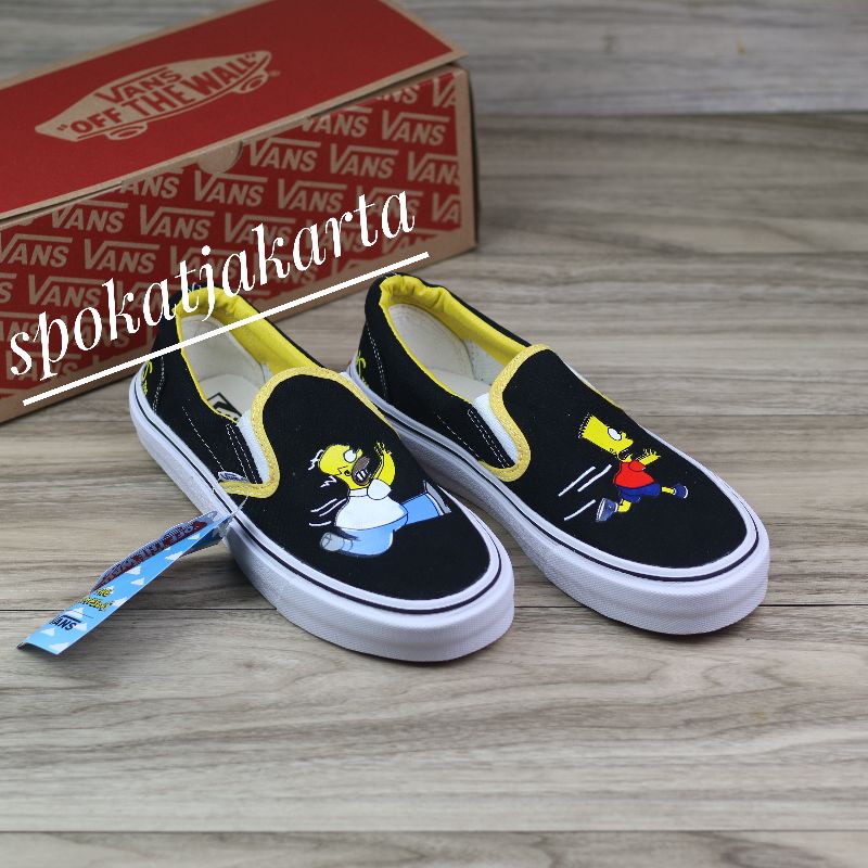 Vans slip on Thesimspsons 1 fashion pria wanita impotr qualilty WF dt Made in China BNIB