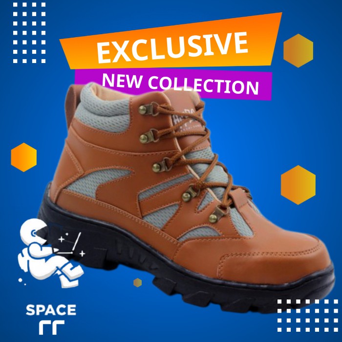 sepatu kulit safety boots sport touring pria cowok murah Hipzo M 034