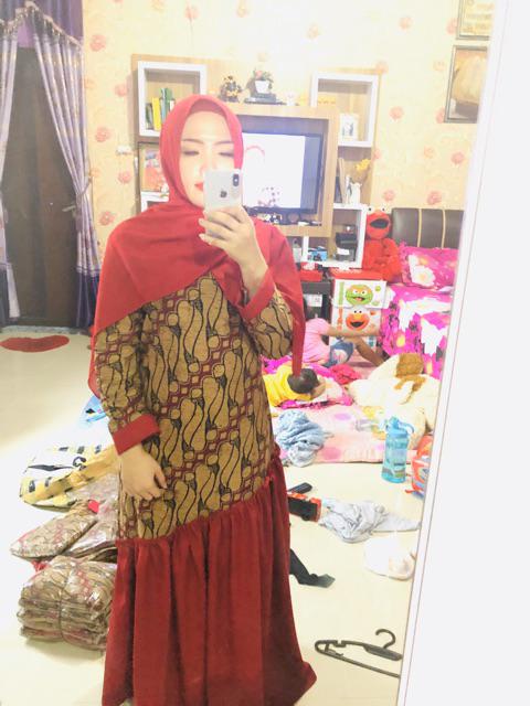 Gamis Batik Jumbo Manggar Busui , Ld -+120-125cm Gamis Jumbo Manggar Padi Seno Ulir ,gamisbatikjumbo