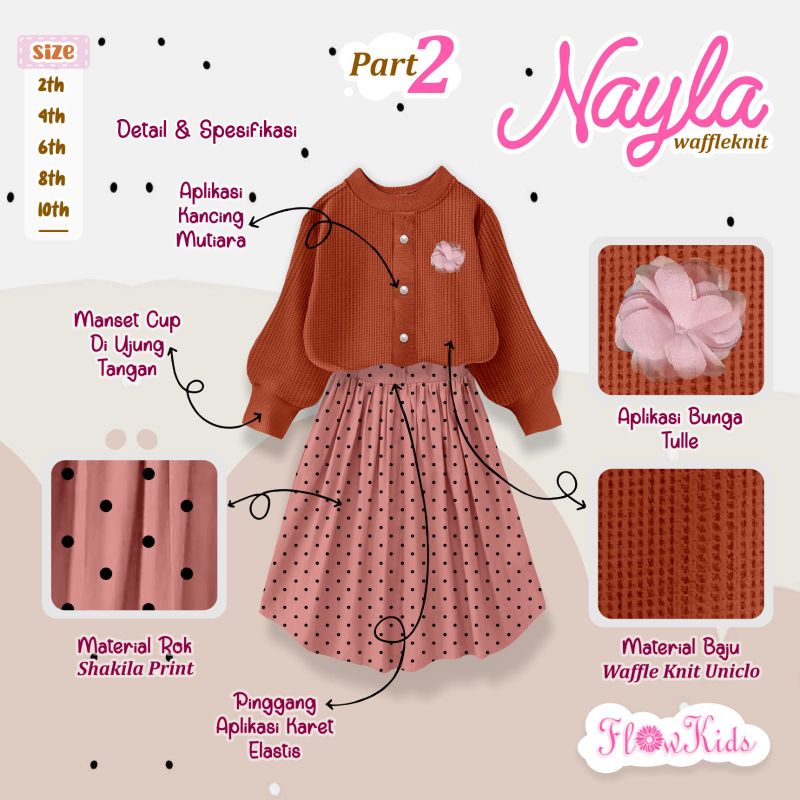NAYLA WAFFLEKNIT BY FLOWKIDS SETELAN ANAK PEREMPUAN
