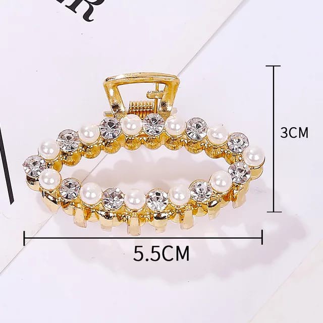 Jepit Rambut Gaya Korea Geometris Mutiara AB21 Jepit Rambut Large Size Side Clip Pearl Hairpin Sweet Lovely Geometric ACC