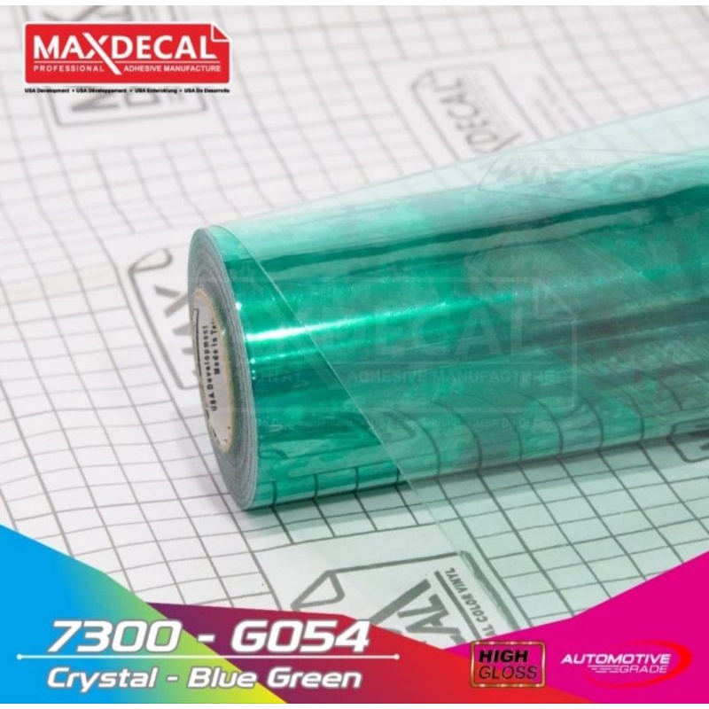 Sticker Maxdecal 7300 G054 Blue Green Tosca Transparent Transparan Crystal