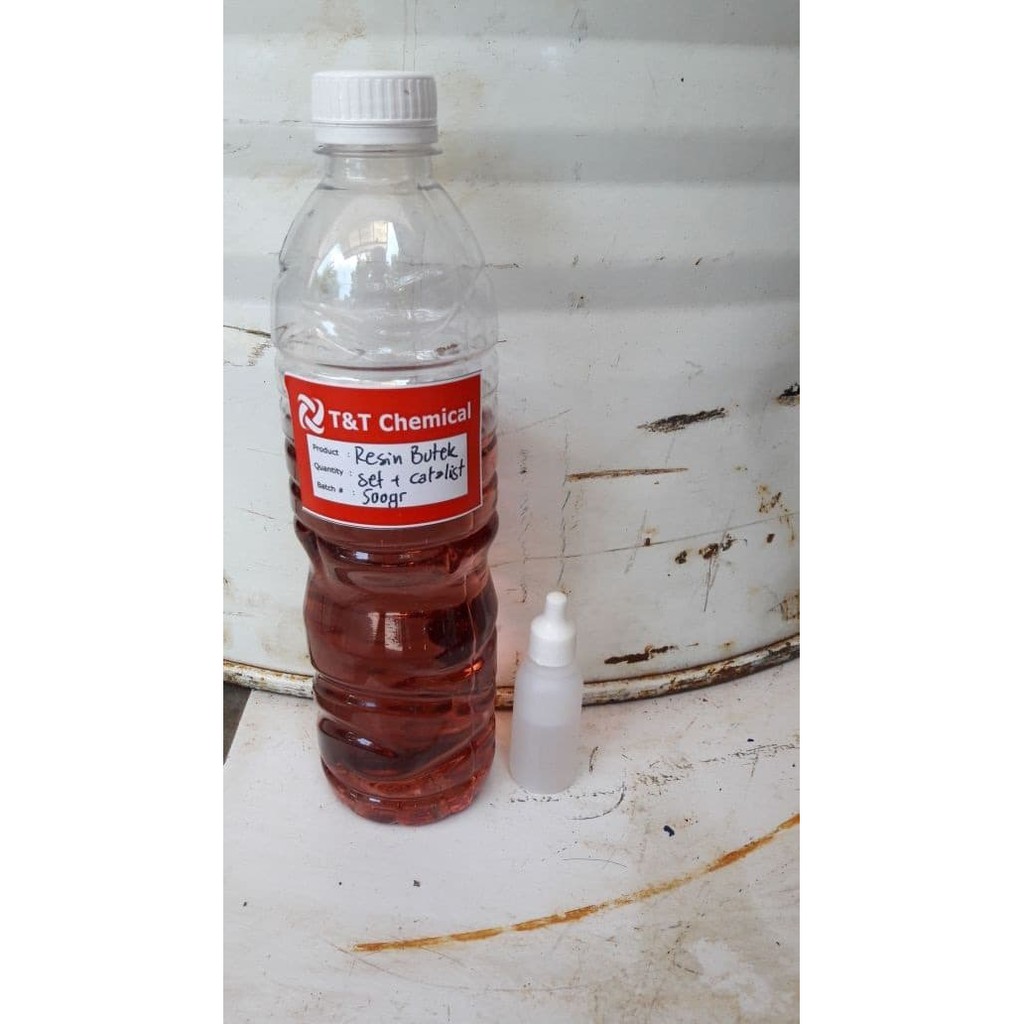 paketan / set resin butek buram / merah 500gr dan katalis 30ml