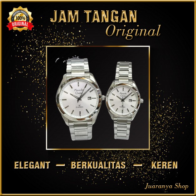 JAM TANGAN COUPLE PRIA WANITA ORIGINAL ORI DIGITAL ANALOG ALEXANDER CHRISTIE ANTI AIR KEREN MFR213