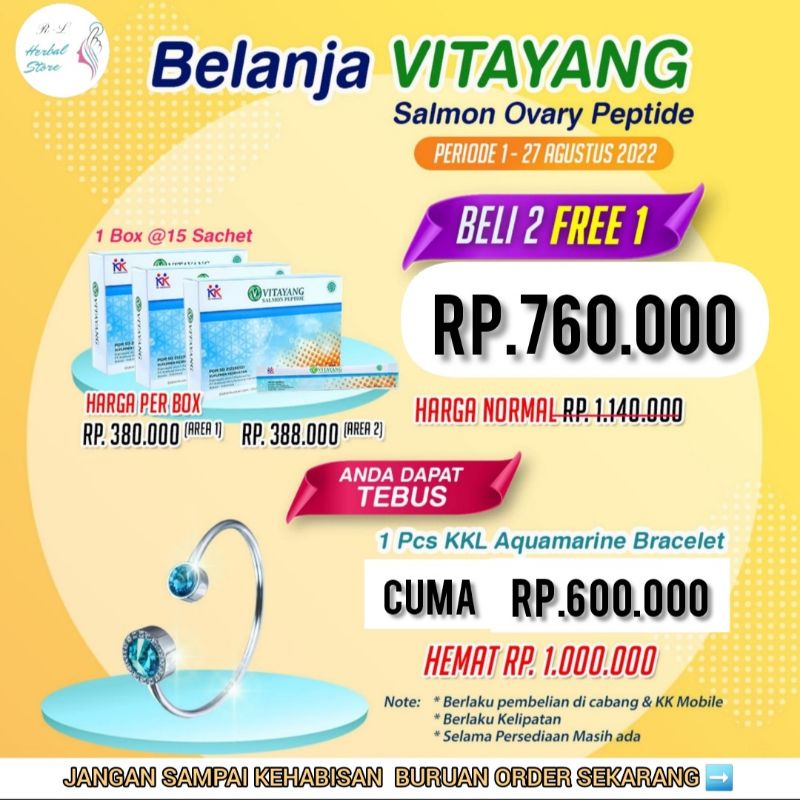 Hemat 3 Vitayang SOP + Gelang Aquamarine Bracelet | KK INDONESIA ORIGINAL |kk liforce