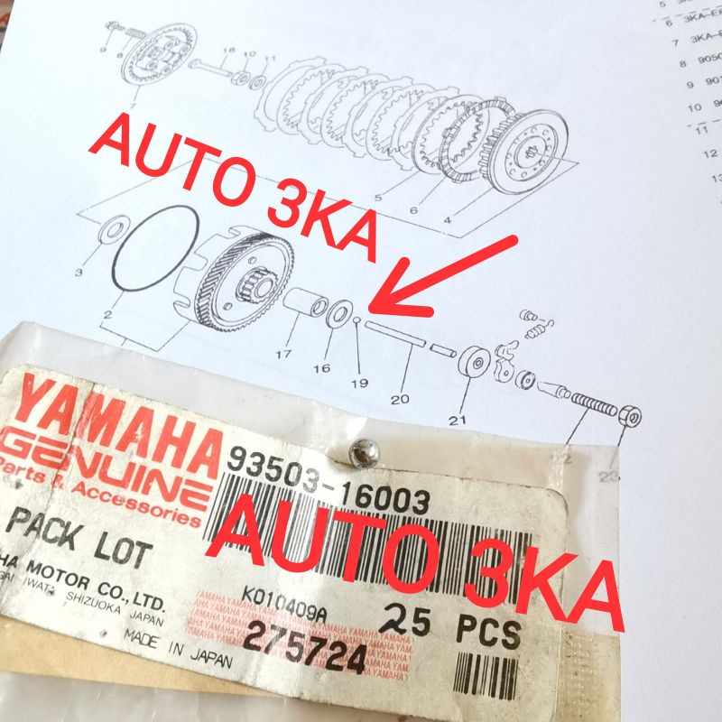 PELOR GOTRI STUT KOPLING RX KING RXS RXKINH RXKING ORIGINAL YAMAHA GENUINE PART 93503-16003 3KA-WE05