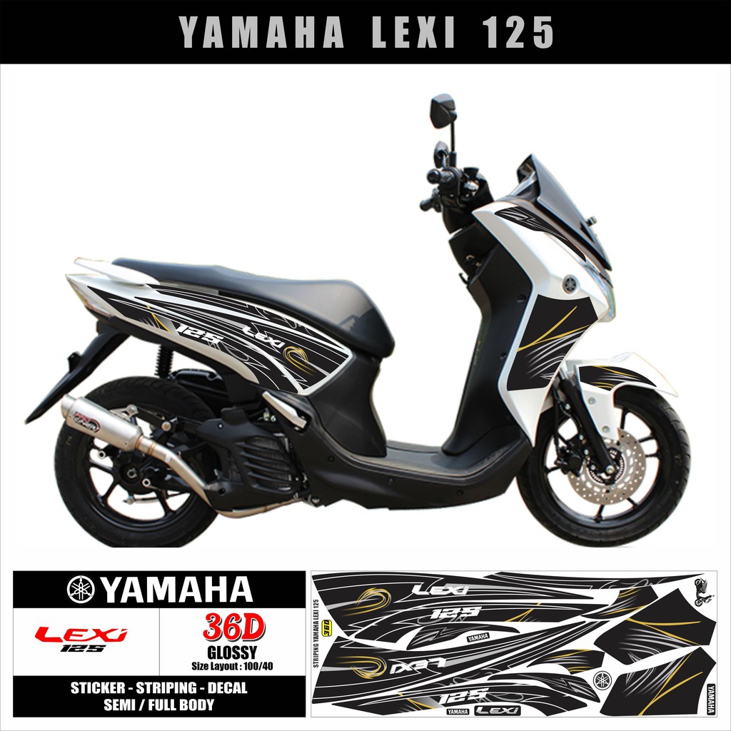 Jual Striping Sticker Decal Motor YAMAHA LEXI 125 Variasi AR 36 GLOSSY Semua Ready Bisa COD Indonesia Shopee Indonesia