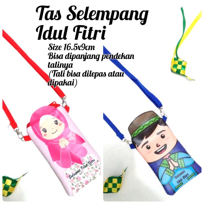 Tas Selempang Idul Fitri Muslimin Muslimah Cowok Cewek Lucu Sling Bag Ramadhan Kareem Lebaran Anak