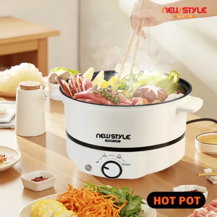 Pan Anti-lengket New Style Panci Serbaguna Goreng kukus Sup Kompor Listrik Multifungsi 4 in 1 Rice C
