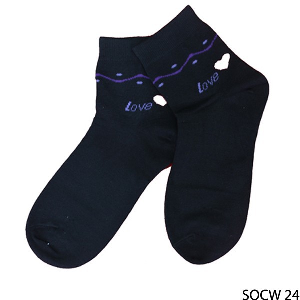 Kaos Kaki Bagus Perempuan Katun Hitam – SOCW 24