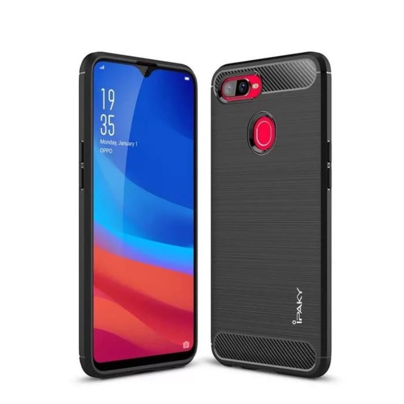 case ipaky oppo a12/a5s/a7 carbon premium