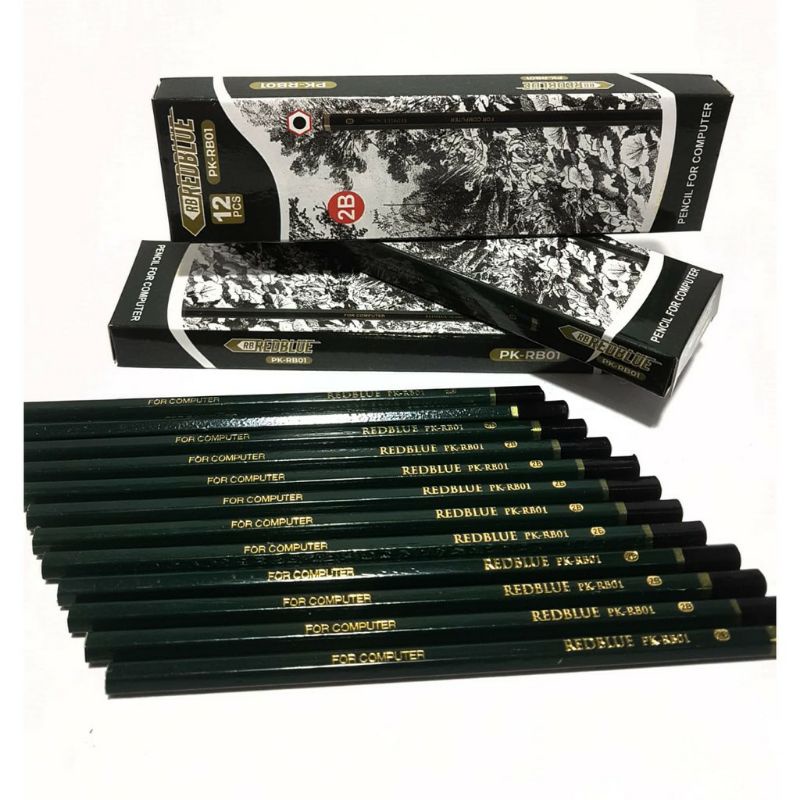 

Pensil 2B Pencil Komputer Pensil Ujian Redblue RB01