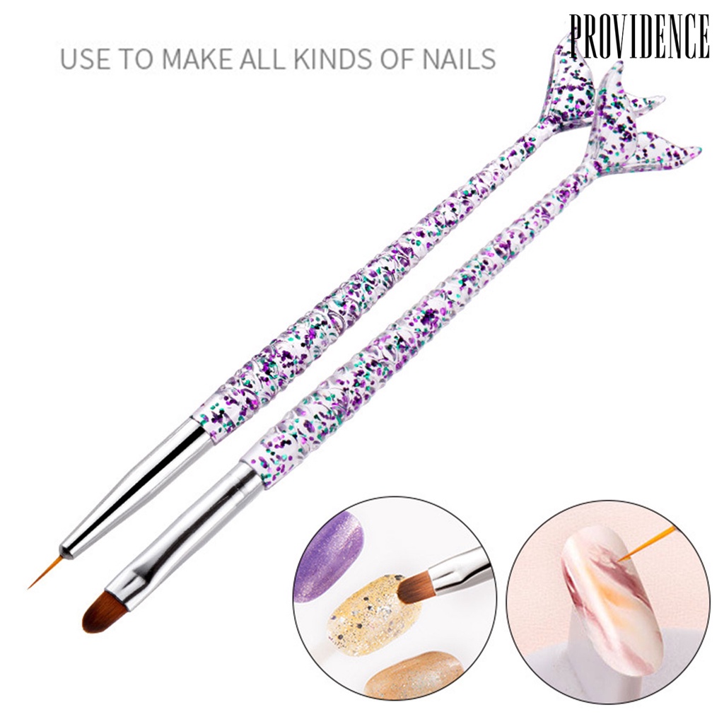 Providence 3pcs / Set Brush Nail Art Uv Gel Gagang Ergonomis Ultra Tipis