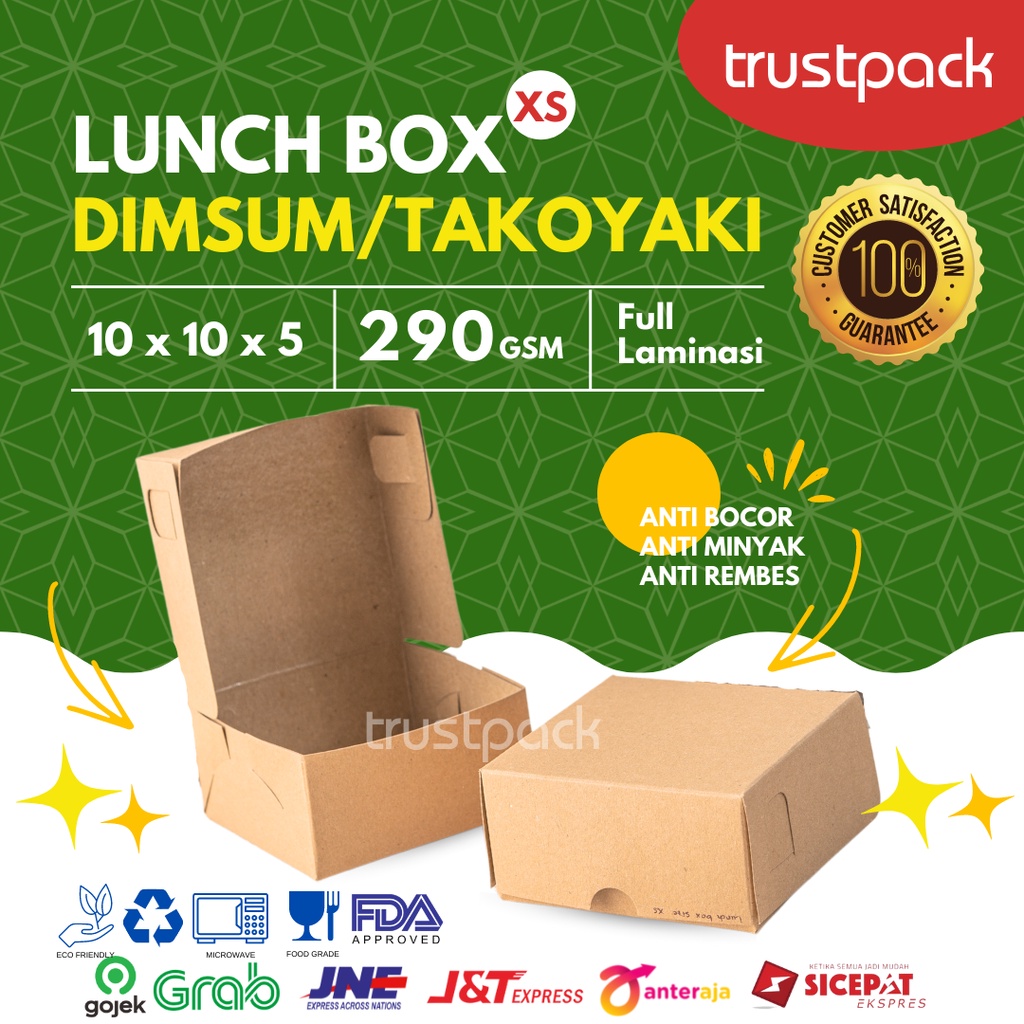 LUNCH BOX KRAFT / KOTAK DUS MAKANAN DIMSUM SIOMAY TAKOYAKI / SIZE XS