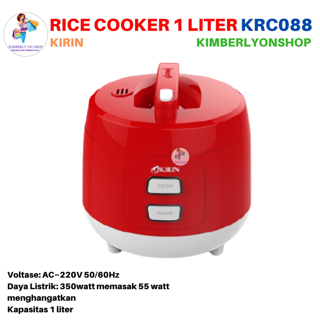 Rice Cooker Magic Com KIRIN Stainless Steel 1 Liter KRC 088