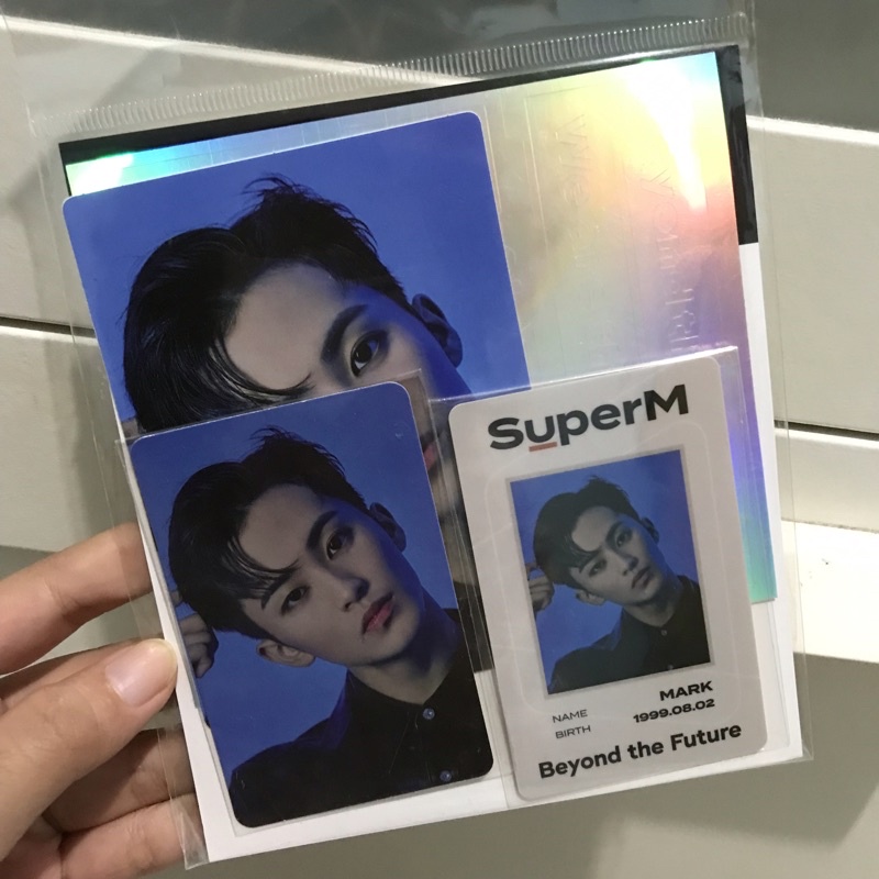photocard poca pc mark id card + deco sticker set beyond live superm