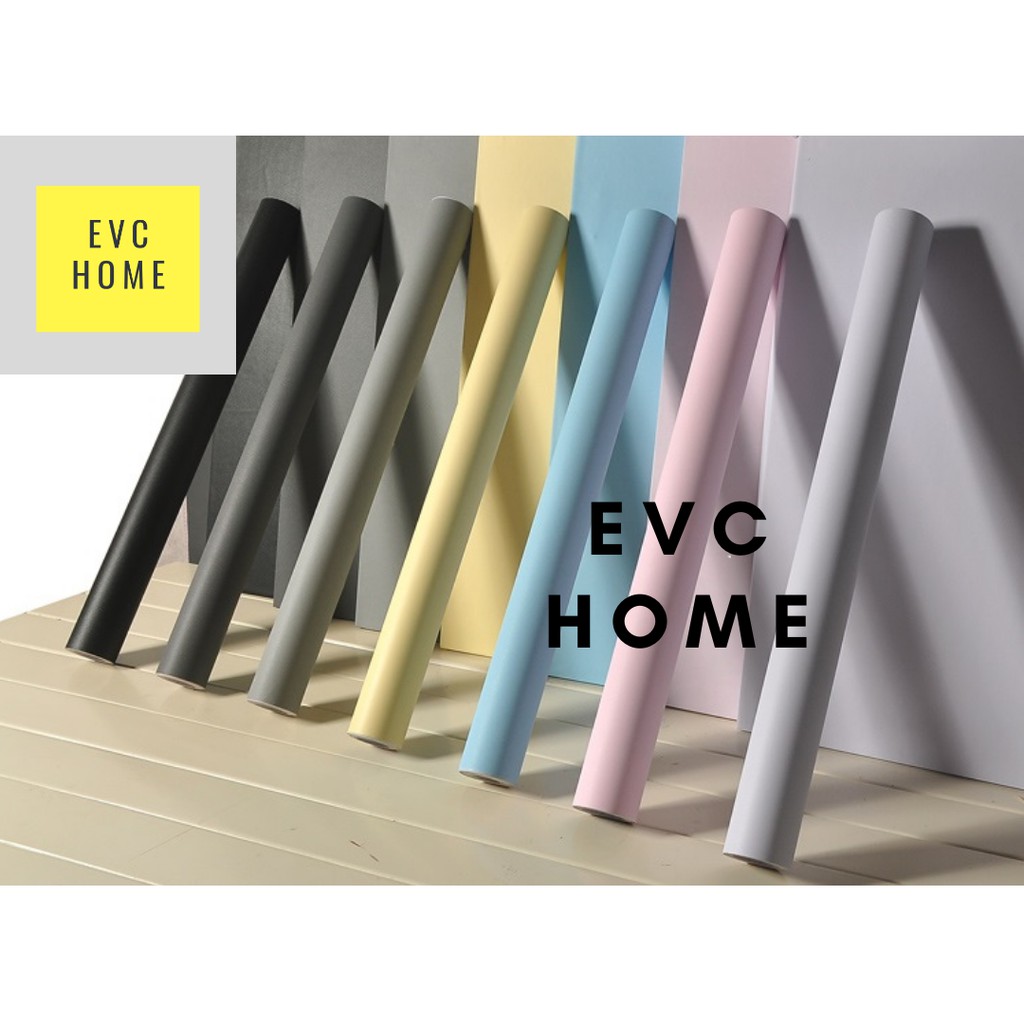 EVCHOME 45CM x 8M Wallpaper Sticker Embos 3D Premium Polos Light Grey / Wallpaper Dinding