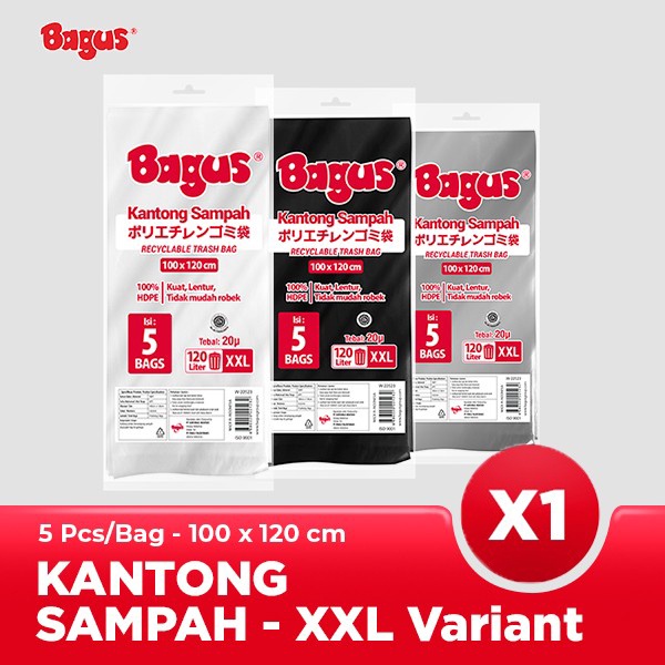 Bagus Kantong / Plastik Sampah Size XXL Isi 5 Uk 100x120 cm 120 liter