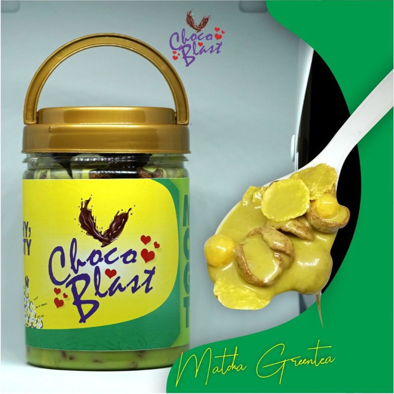 

CEMILAN/MAKANAN RINGGAN/COKLAT/ CHOCO JAR DARI CHOCOBLAST RASA GREENTEA
