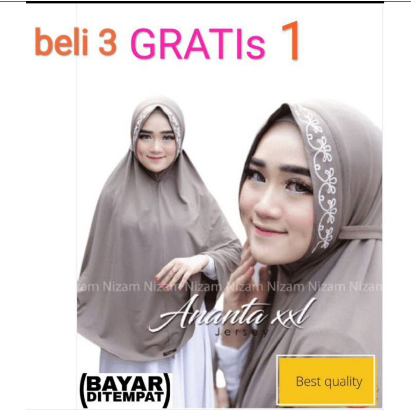 Az- Hijab instan ananta bordir (bisa COD) bergo kekinian terbaru 2020 jilbab / kerudung syari jumbo