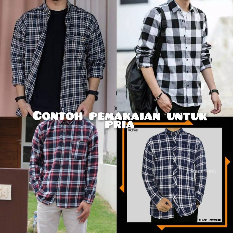 Kemeja Flanel Pria Lengan Panjang Motif Kotak Kotak Kualitas Premium Flanel Terbaru