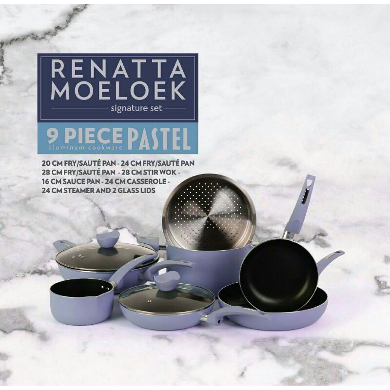 SUPRA PANCI SET X CHEF RENATA MOLOEK 9 PIECE PASTE ALUMINIUM COOKWARE